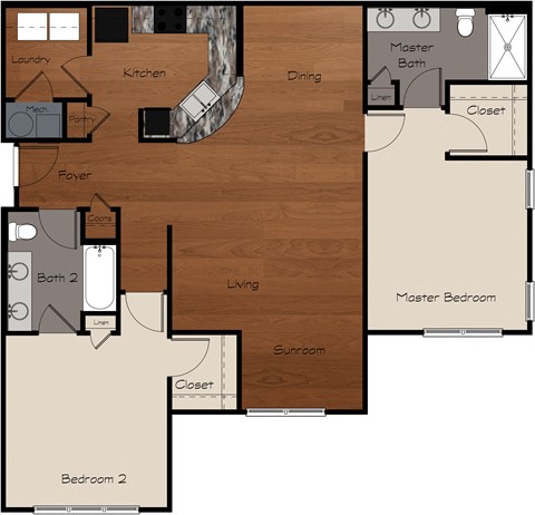 a floor plan of a home with a bedroom and a living room